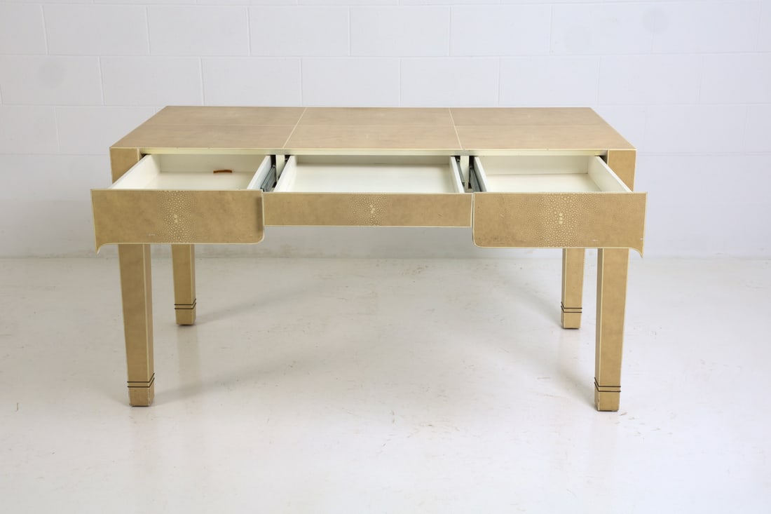 KARL SPRINGER STYLE SHAGREEN PATTERN DESK TABLE - 11