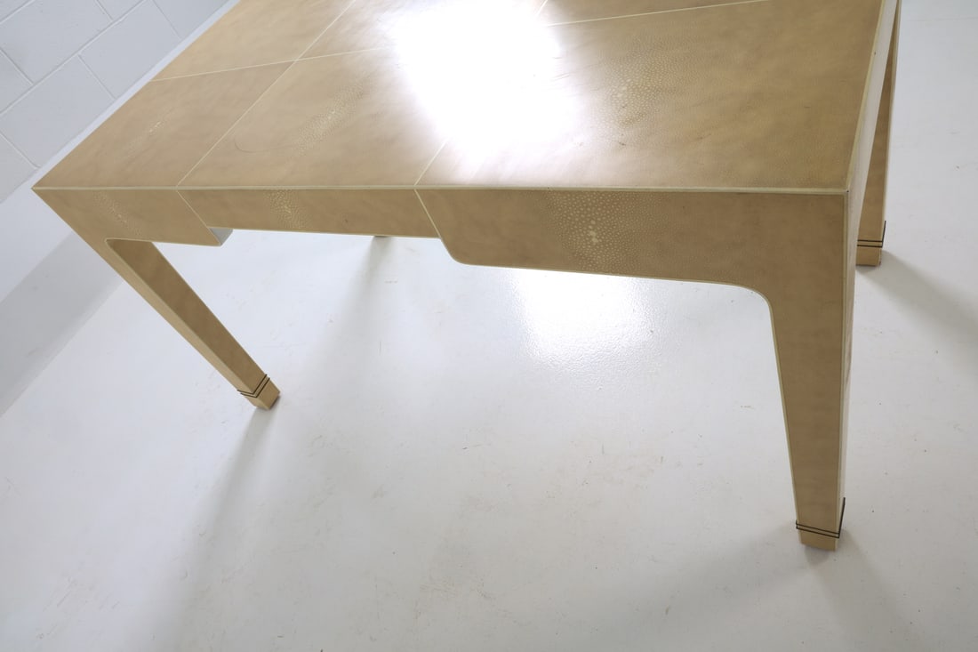 KARL SPRINGER STYLE SHAGREEN PATTERN DESK TABLE - 13