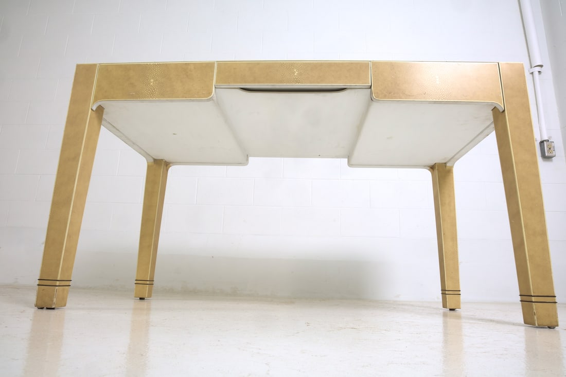 KARL SPRINGER STYLE SHAGREEN PATTERN DESK TABLE - 18