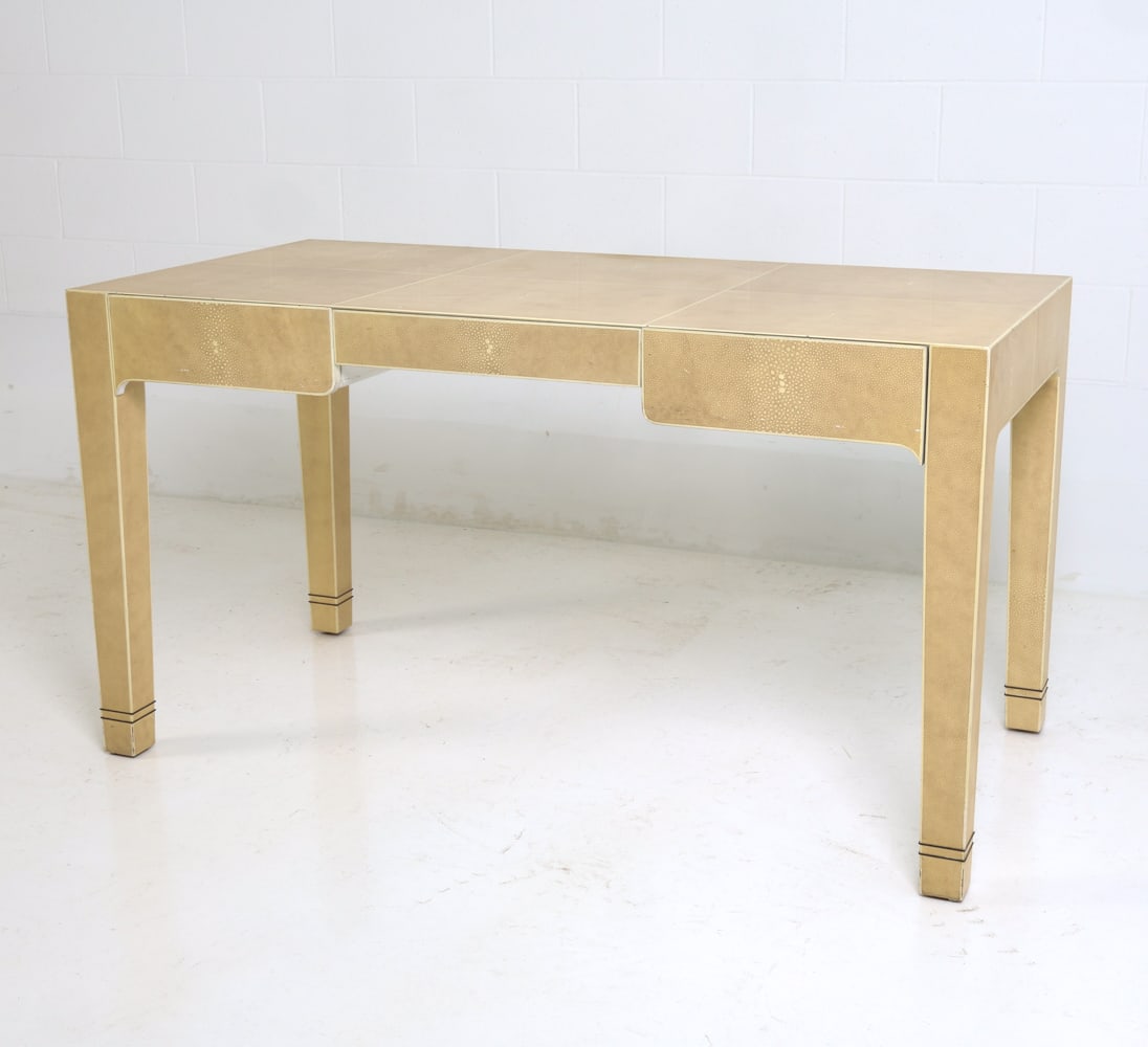 KARL SPRINGER STYLE SHAGREEN PATTERN DESK TABLE - 2