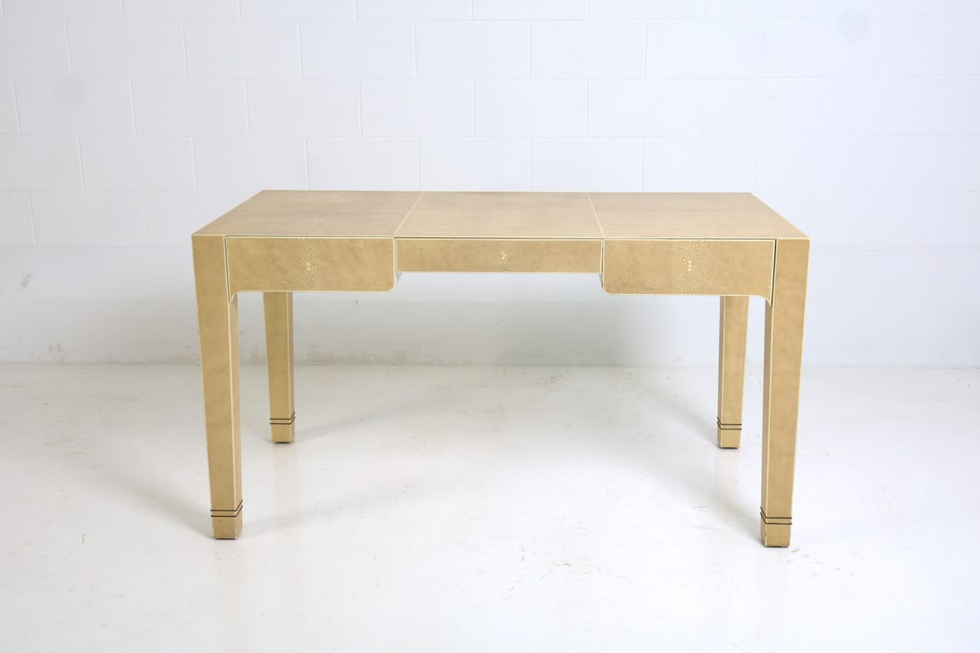 KARL SPRINGER STYLE SHAGREEN PATTERN DESK TABLE - 3