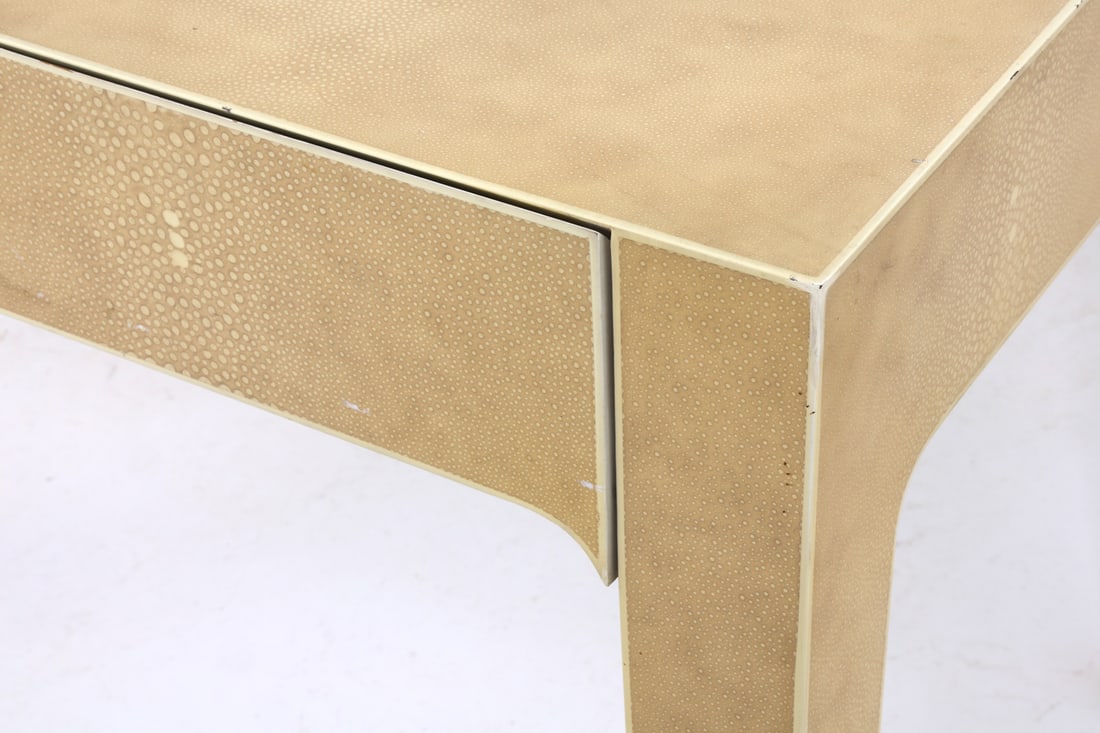 KARL SPRINGER STYLE SHAGREEN PATTERN DESK TABLE - 5