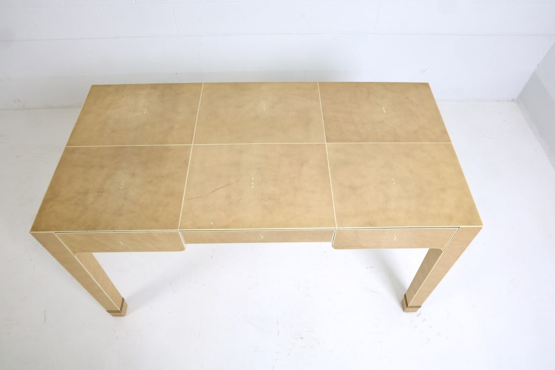 KARL SPRINGER STYLE SHAGREEN PATTERN DESK TABLE - 7