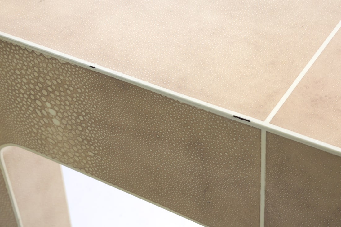 KARL SPRINGER STYLE SHAGREEN PATTERN DESK TABLE - 9