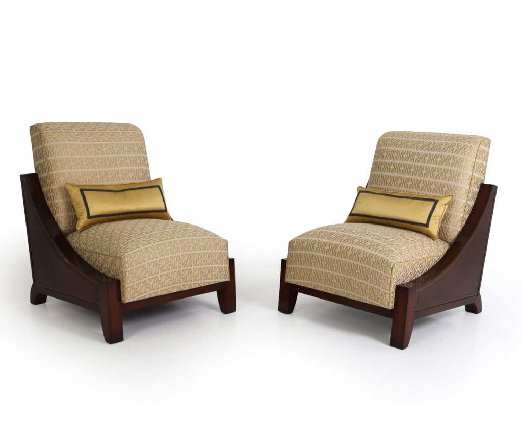 PAIR SMITH & WATSON ART DECO STYLE LOUNGE CHAIRS (1 of 16)