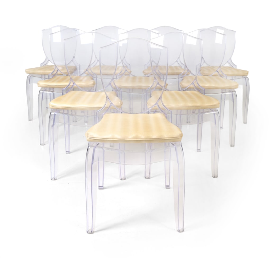 (10) KARTELL STYLE TRANSPARENT 'GHOST' CHAIRS (1 of 15)