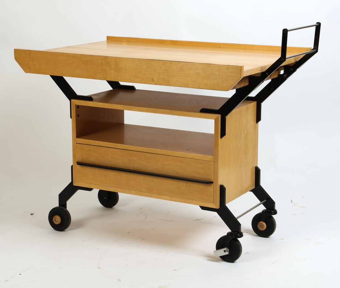BIRCH EXTENDABLE ROLLING SERVING CART - 2