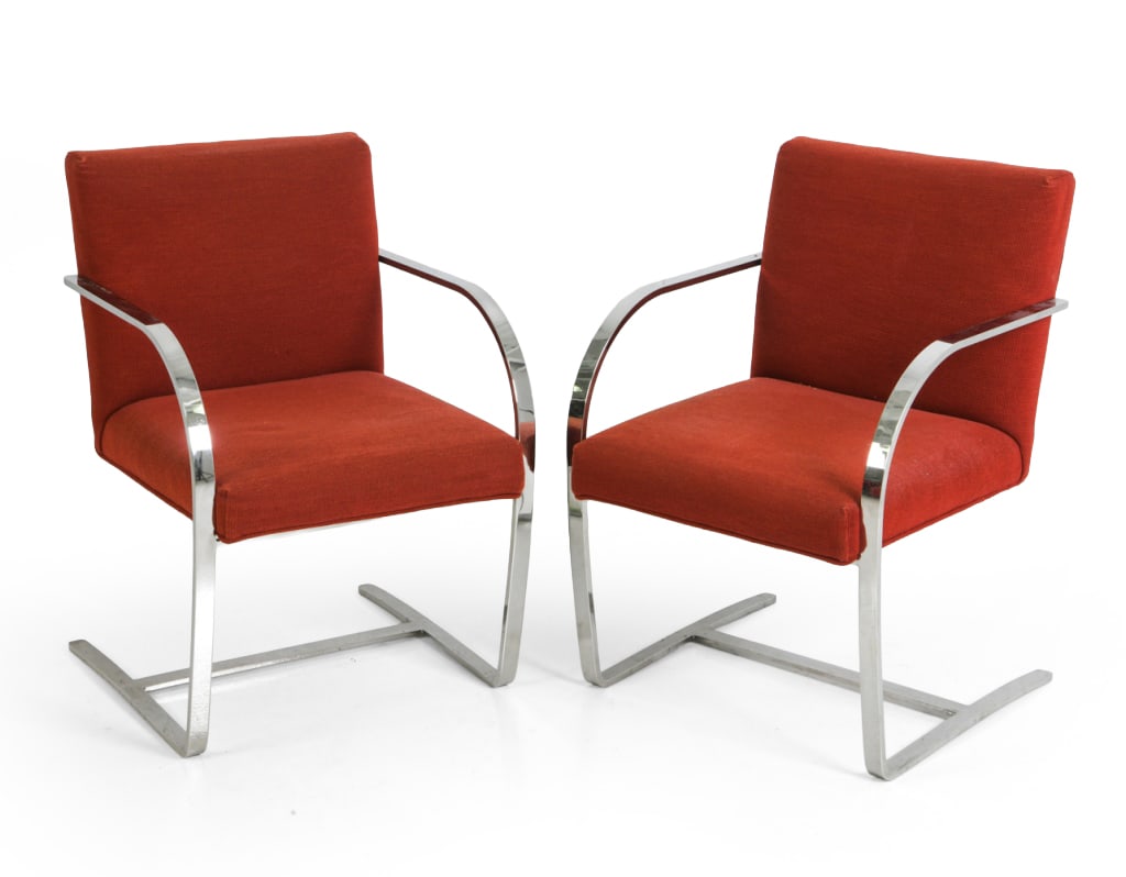 PAIR ATTR. MIES VAN DER ROHE CANTILEVER CHAIRS (1 of 9)