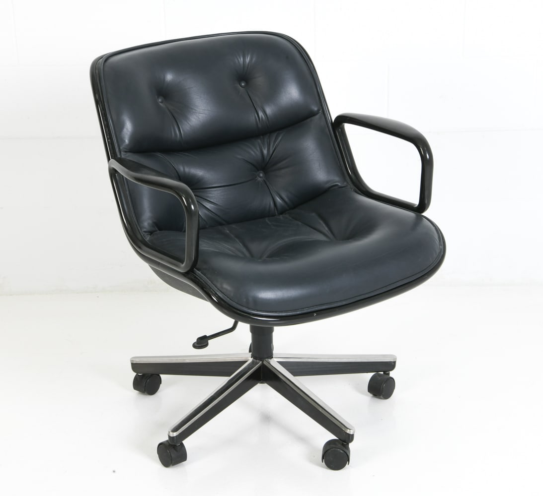 CHARLES POLLOCK FOR KNOLL EXECUTIVE LEATHER CHAIR (1 of 11)
