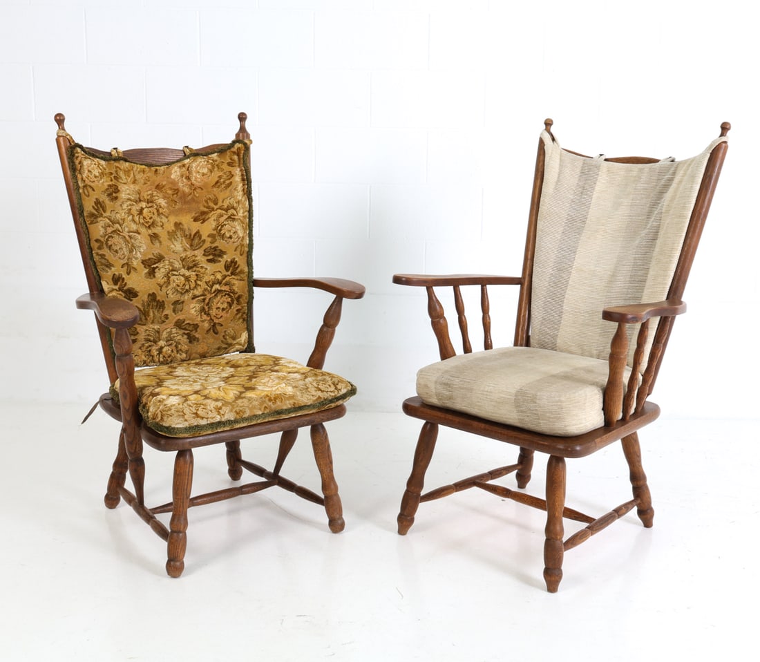 (2) DUTCH OAK LOUNGE CHAIRS C. 1960S (1 of 14)