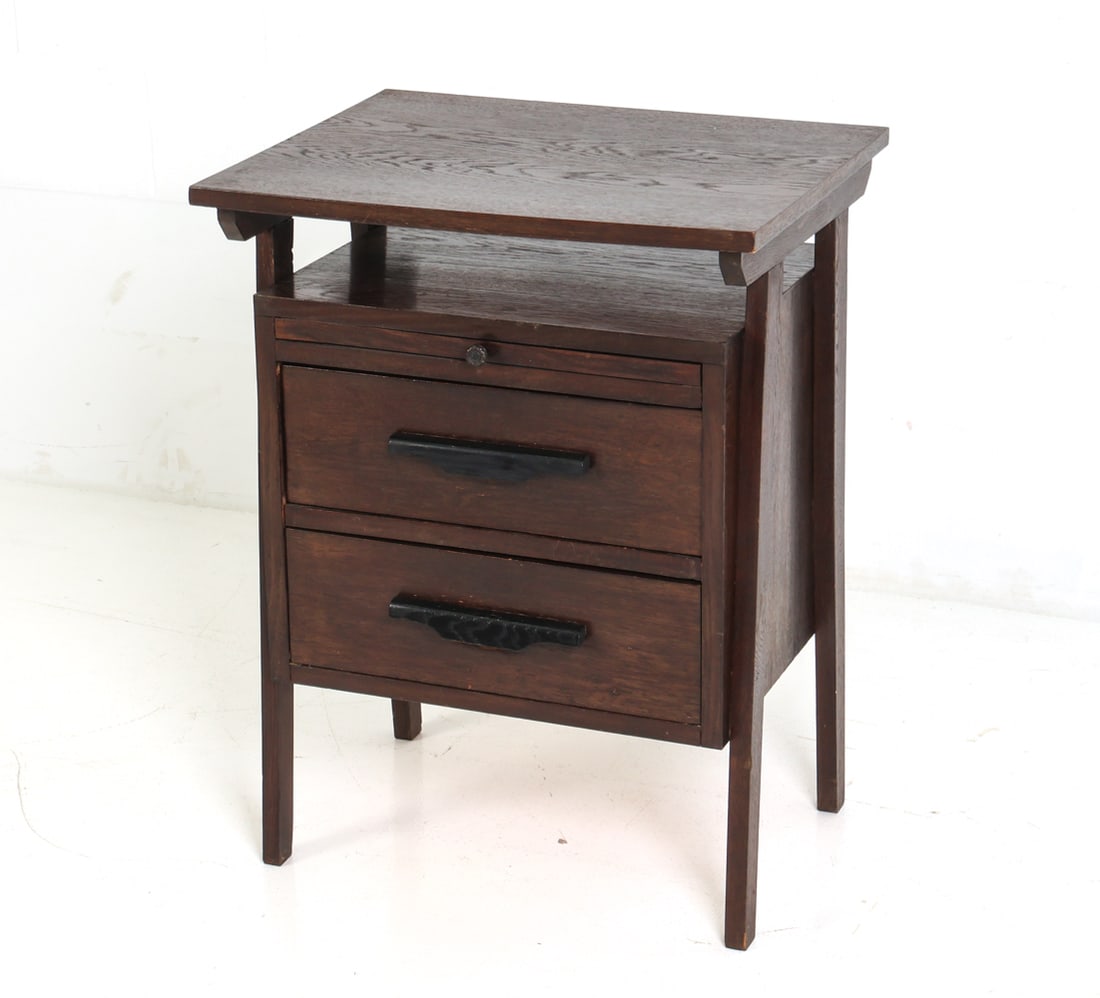 CZECH OAK NIGHTSTAND C. 1950S (1 of 15)