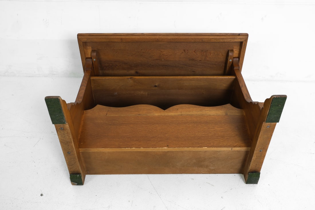 GERMAN OAK SIDE TABLE C. 1960S - 13