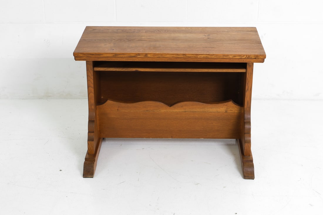 GERMAN OAK SIDE TABLE C. 1960S - 4
