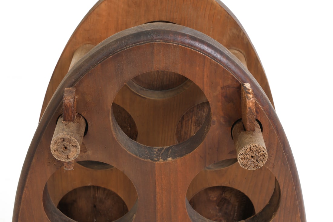 FRENCH OAK WINE BOTTLE RACK C. 1940S - 10