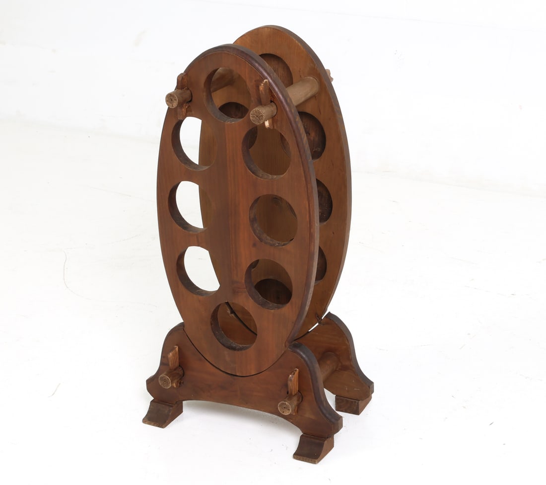 FRENCH OAK WINE BOTTLE RACK C. 1940S - 2