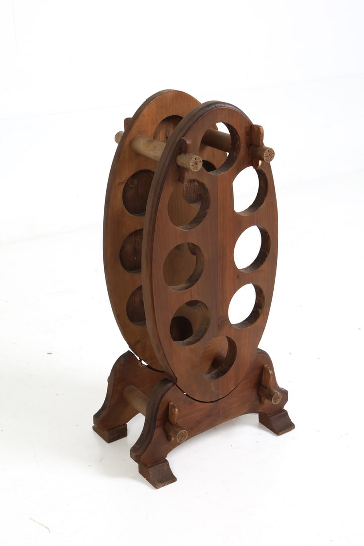 FRENCH OAK WINE BOTTLE RACK C. 1940S - 5