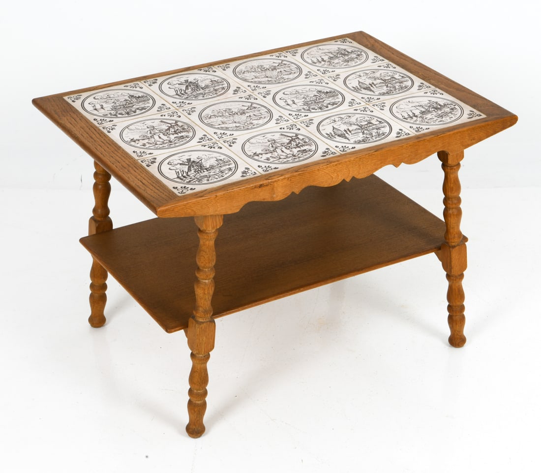 DANISH OAK & TILE COFFEE TABLE C. 1970S (1 of 12)