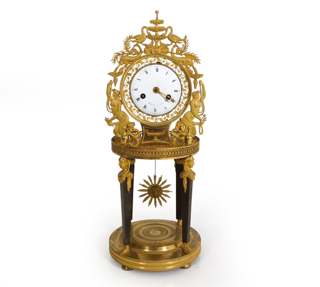19TH C. RADANT A PARIS FRENCH EMPIRE PORTICO CLOCK (1 of 20)