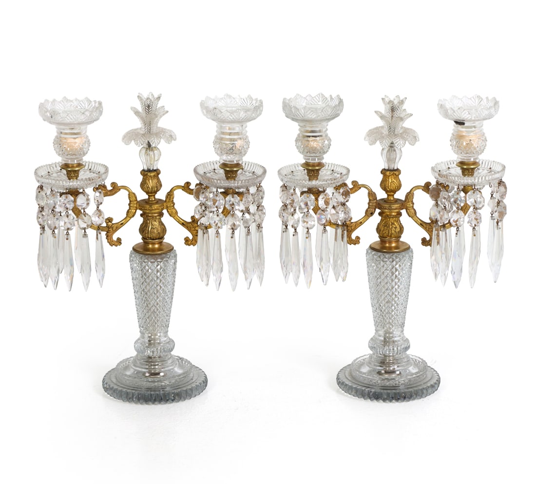 REGENCY CUT CRYSTAL CANDELABRAS ATTR. JOHN BLADES (1 of 18)