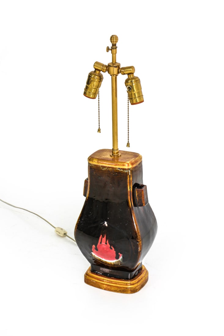 CHINESE CERAMIC VASE TABLE LAMP - 4