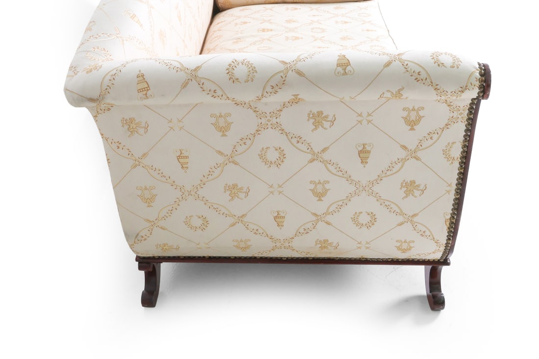 EMPIRE STYLE MAHOGANY SETTEE - 11