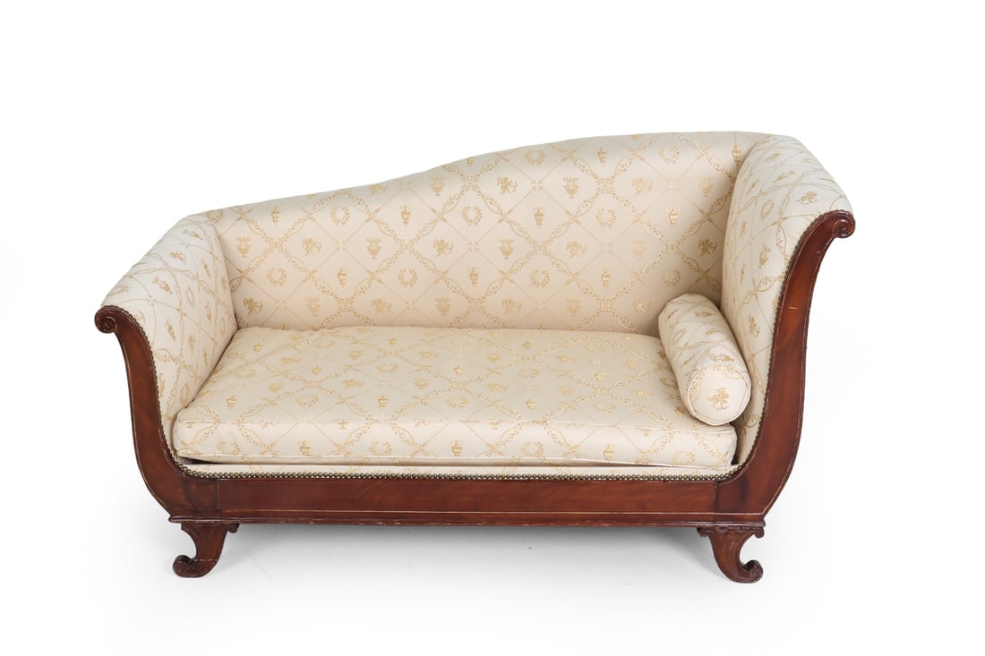 EMPIRE STYLE MAHOGANY SETTEE - 4
