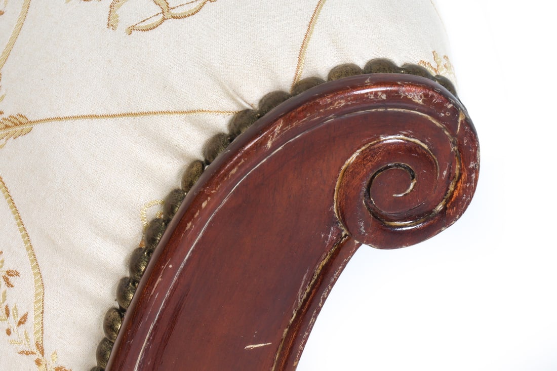 EMPIRE STYLE MAHOGANY SETTEE - 7