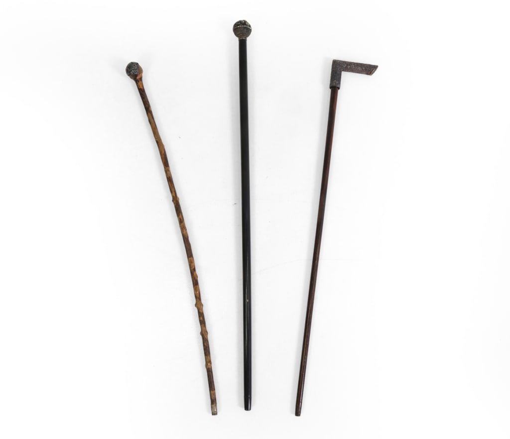 (3) ANTIQUE & VINTAGE WALKING STICKS GROUPING (1 of 10)