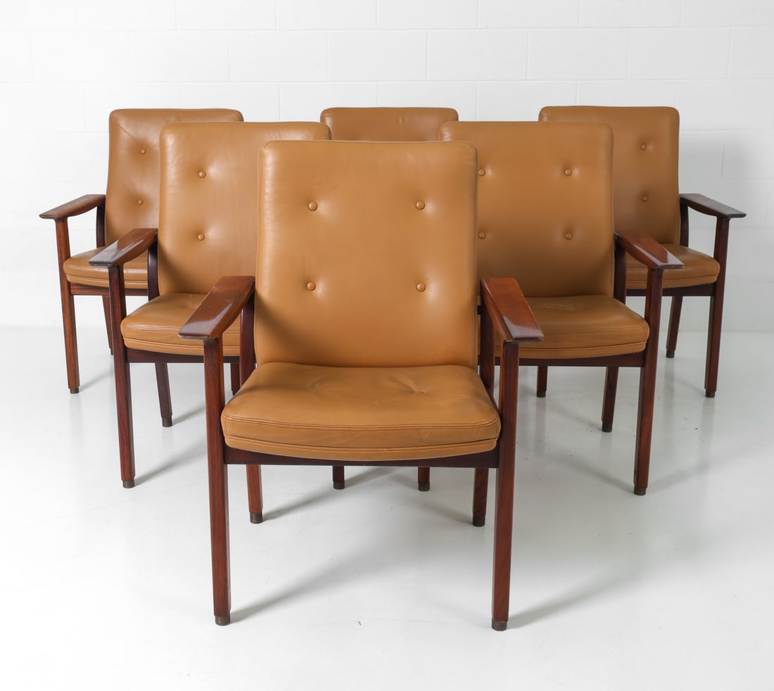 (6) ARNE VODDER FOR SIBAST DANISH LEATHER CHAIRS (1 of 17)