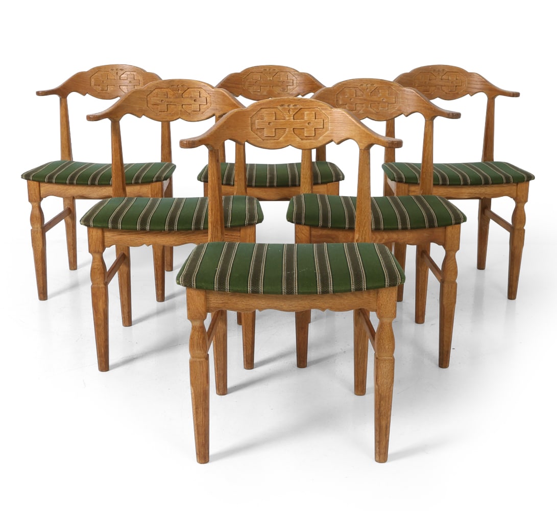 (6) HENNING KJAERNULF DANISH OAK DINING CHAIRS (1 of 19)