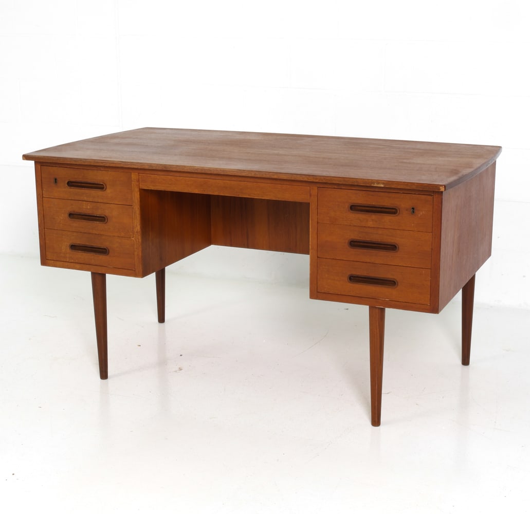 STYLE OF SVENSTRUP DANISH TEAK WRITING DESK 1960S (1 of 20)