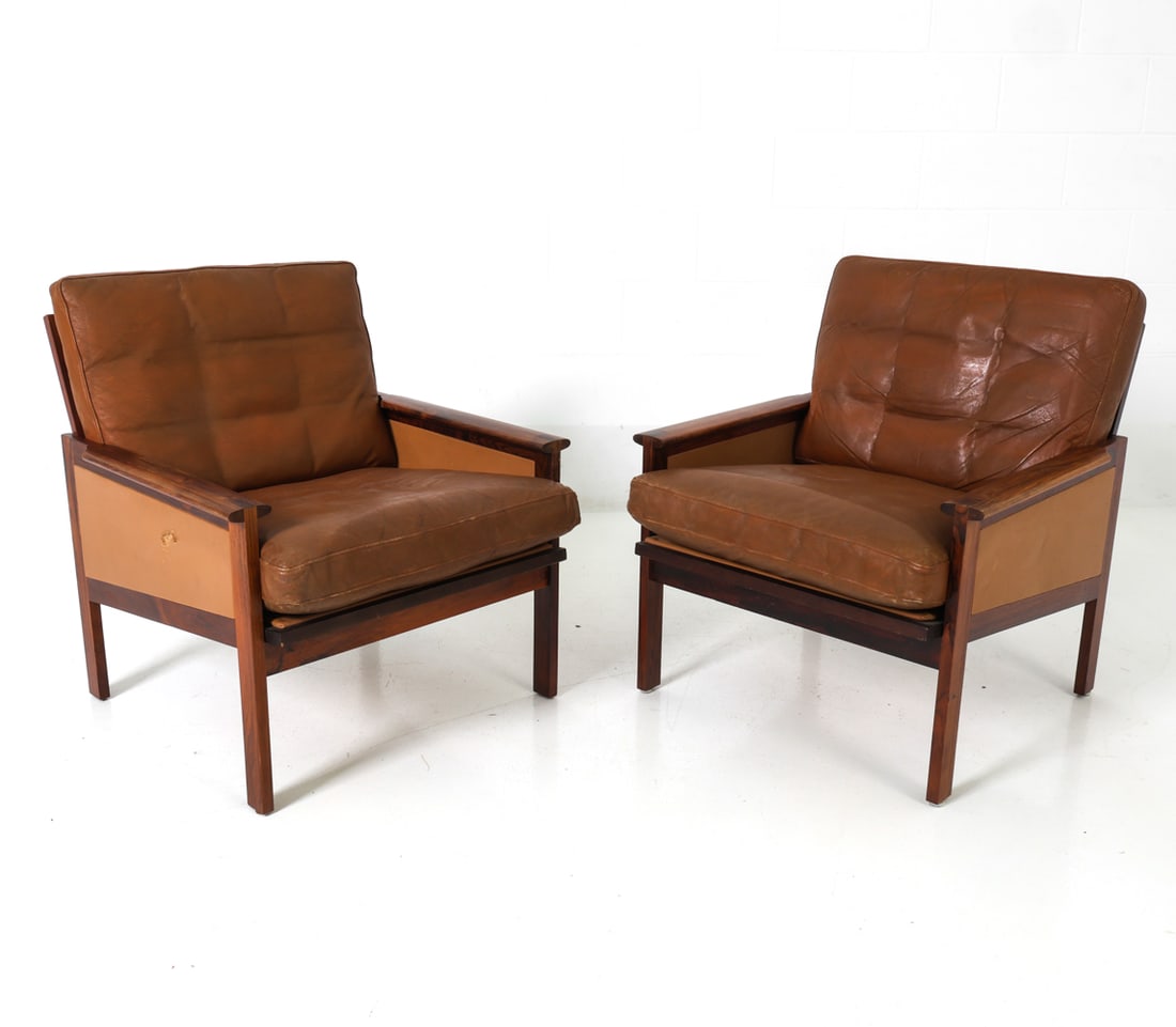 PAIR ILLUM WIKKELSO "CAPELLA" DANISH LOUNGE CHAIRS (1 of 14)
