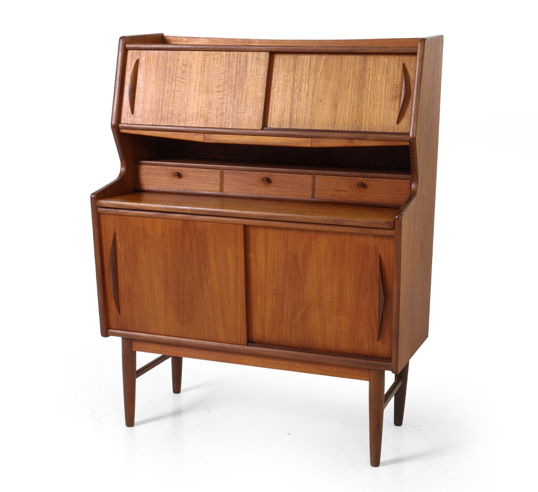FALSIG STYLE DANISH TEAK SECRETARY DESK C. 1960S (1 of 19)