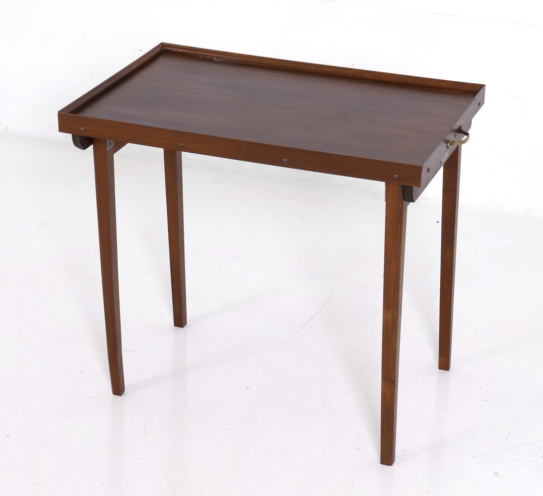NEZLO DANISH BEECH FOLDING SIDE TABLE C. 1950S (1 of 15)