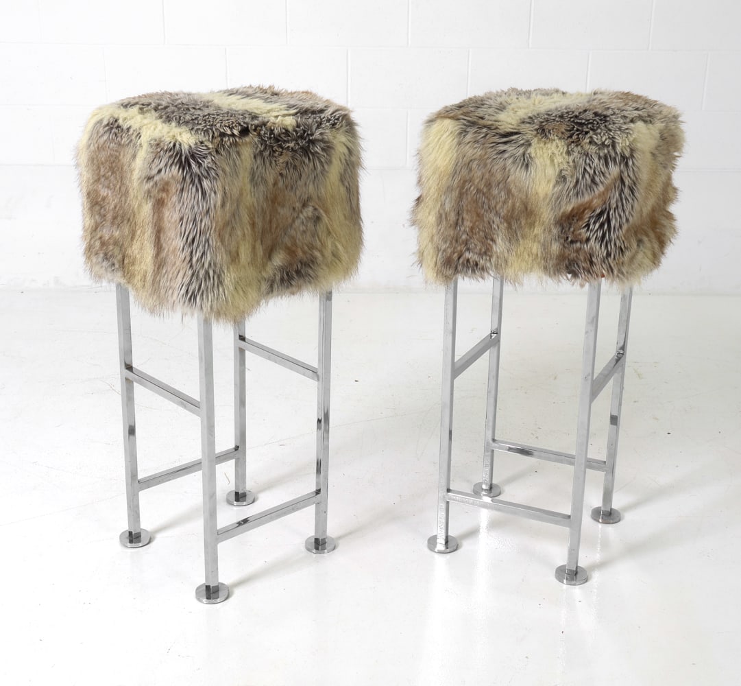 PAIR OF CHROME BAR STOOLS (1 of 14)