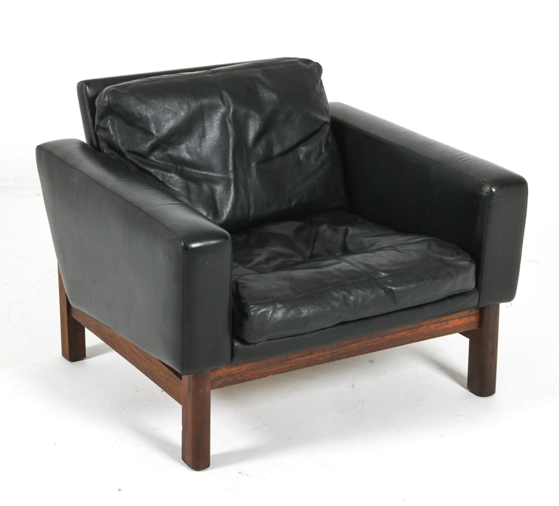 POUL VOLTHER LEATHER & ROSEWOOD CLUB CHAIR 1960S (1 of 1)