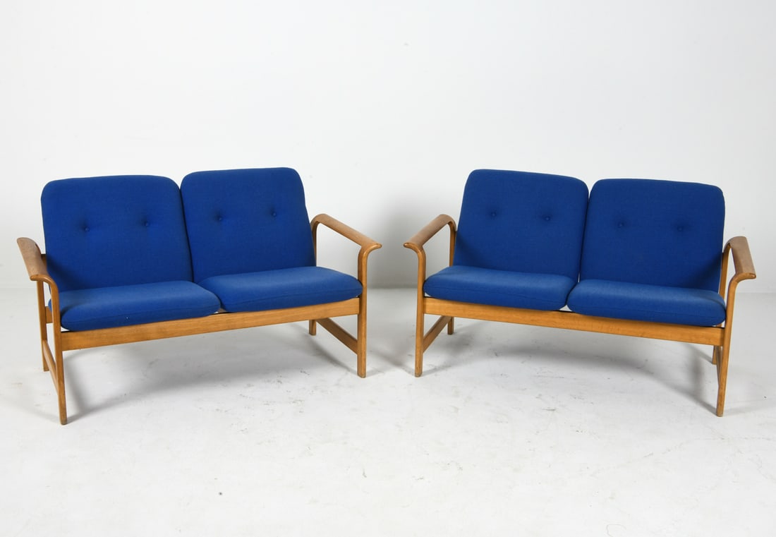 PAIR STYLE OF THYGESEN & SORENSEN DANISH OAK SOFAS (1 of 1)