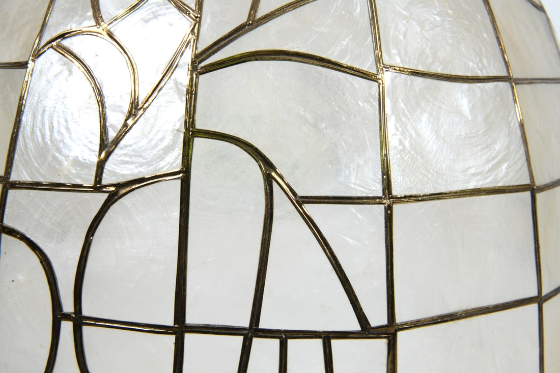 CAPIZ SHELL PENDANT LIGHT C. 1970S - 9