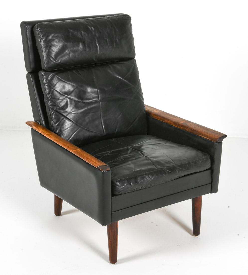 ERIK WORTS ROSEWOOD & LEATHER LOUNGE CHAIR C.1960S (1 of 1)
