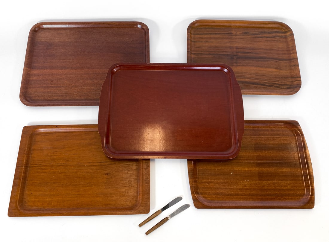 DANISH TEAK SERVING TRAY GROUPING (1 of 1)