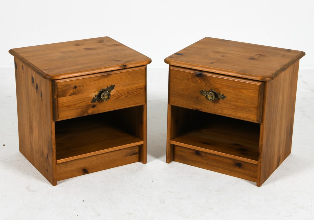 PAIR OF SWEDISH PINE NIGHTSTANDS C. 1970S (1 of 1)