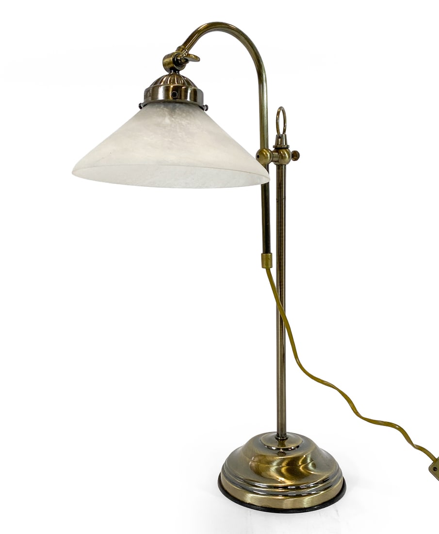 MARKSLOJD SWEDISH BRASS & GLASS TABLE LAMP 1970S (1 of 1)
