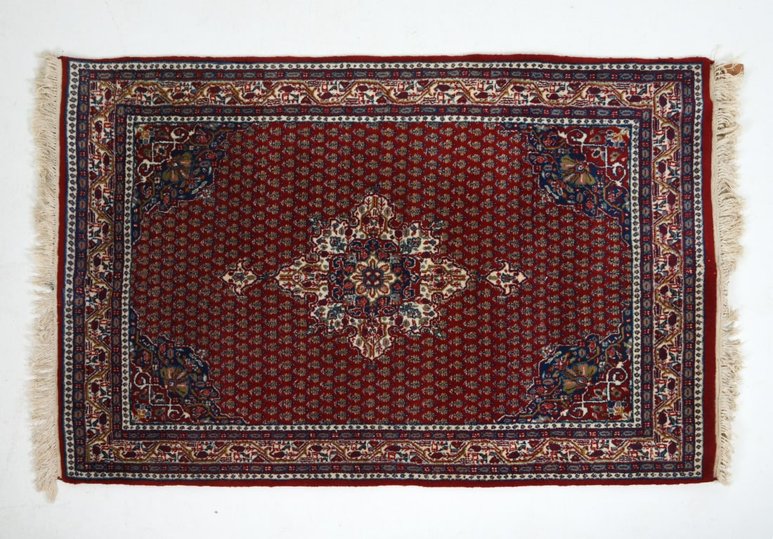 HAND-KNOTTED INDIAN WOOL RUG (1 of 1)