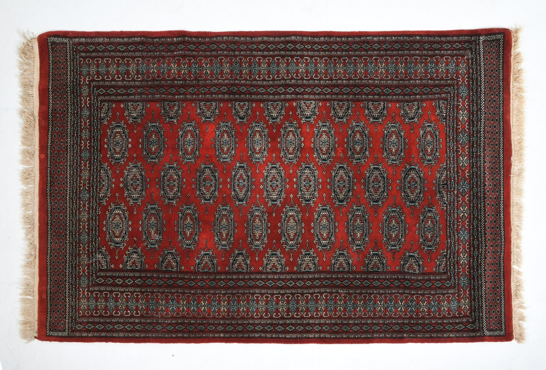 HAND-KNOTTED ORIENTAL WOOL BOKHARA RUG (1 of 1)