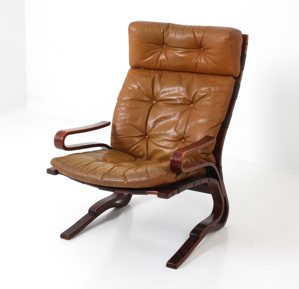 EINAR HOVE "SKYLINE" LEATHER LOUNGE CHAIR C. 1970S (1 of 18)