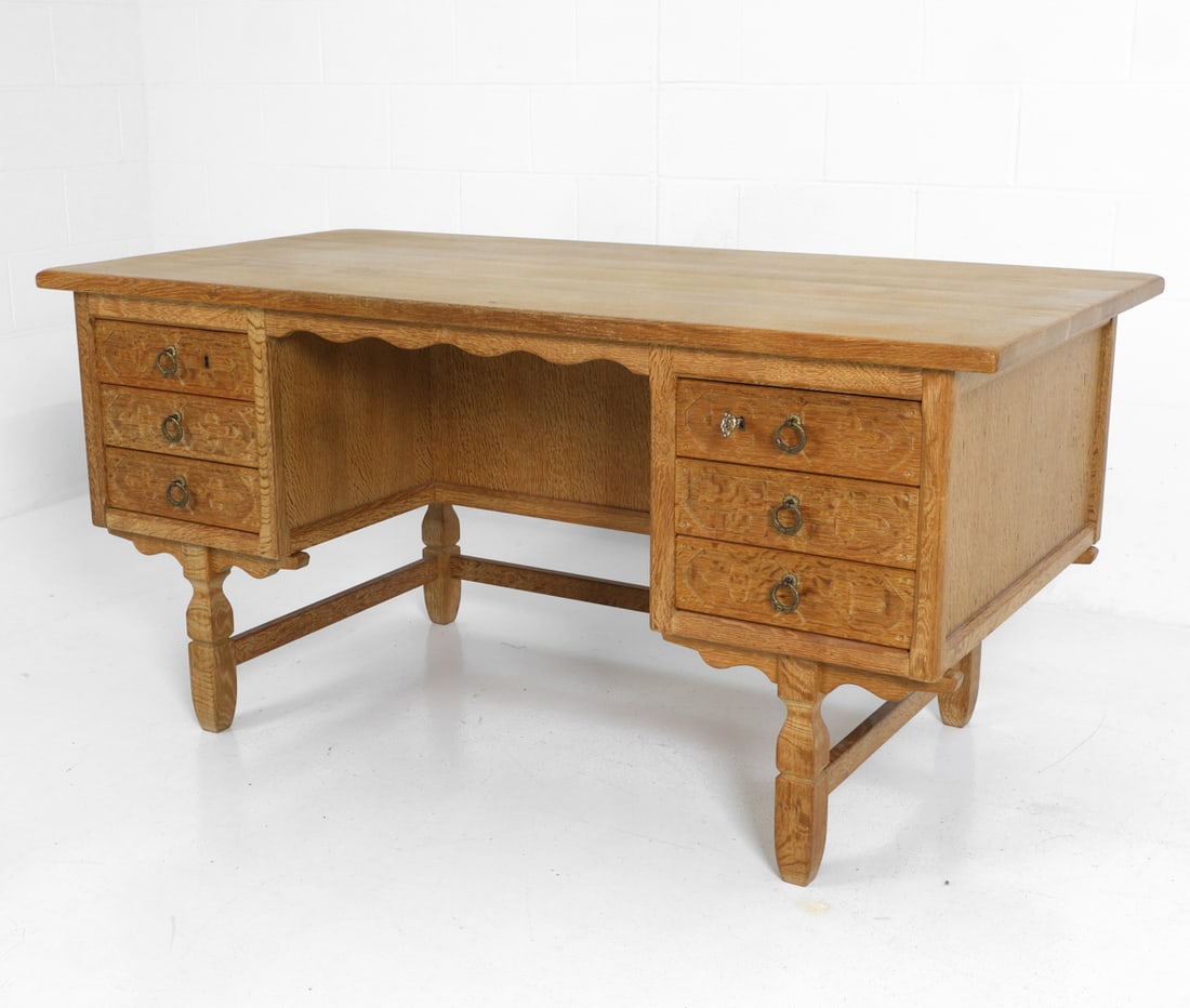 HENNING KJAERNULF FOR EG MOBLER OAK DESK C. 1960S (1 of 20)