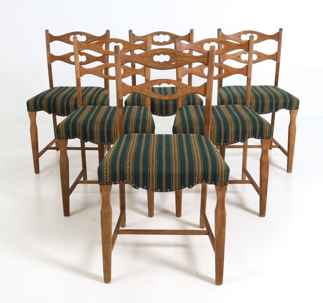 (6) BJ MOBEL DANISH OAK DINING CHAIRS C. 1970S (1 of 15)