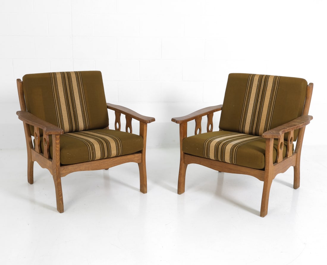 PAIR KJAERNULF STYLE DANISH OAK LOUNGE CHAIRS (1 of 18)