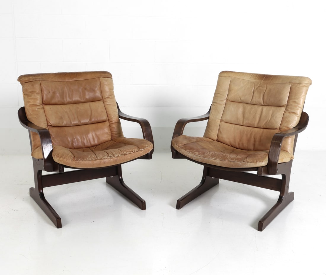 PAIR RELLING STYLE NORWEGIAN LOUNGE CHAIRS 1970S (1 of 18)