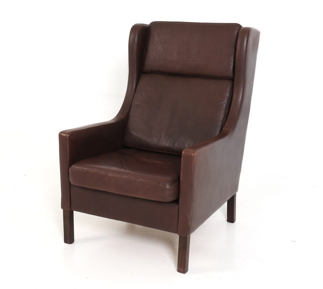 ATTR. MOGENS HANSEN DANISH LEATHER CHAIR C. 1970S (1 of 19)
